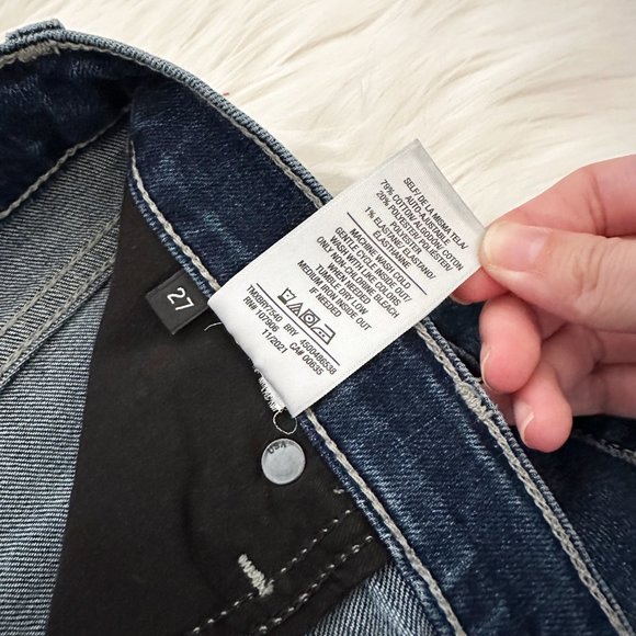 NWT HUDSON Noa JEANS Size 27 Mid Rise Crop Straight Leg in Brynlee Wash Blue NEW - Picture 13 of 16